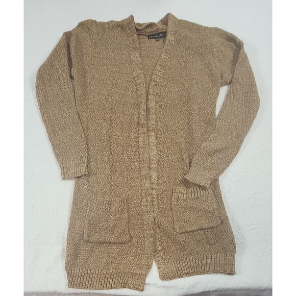 Love Ellie Stitch Fix women's brown duster cardigan Size Large Office Boho cozy - Picture 3 of 10